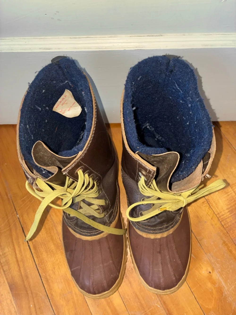 Vintage Sorel Kaufman Eskimo Winter Duck Boots Wool Liner Mens 10.5/11